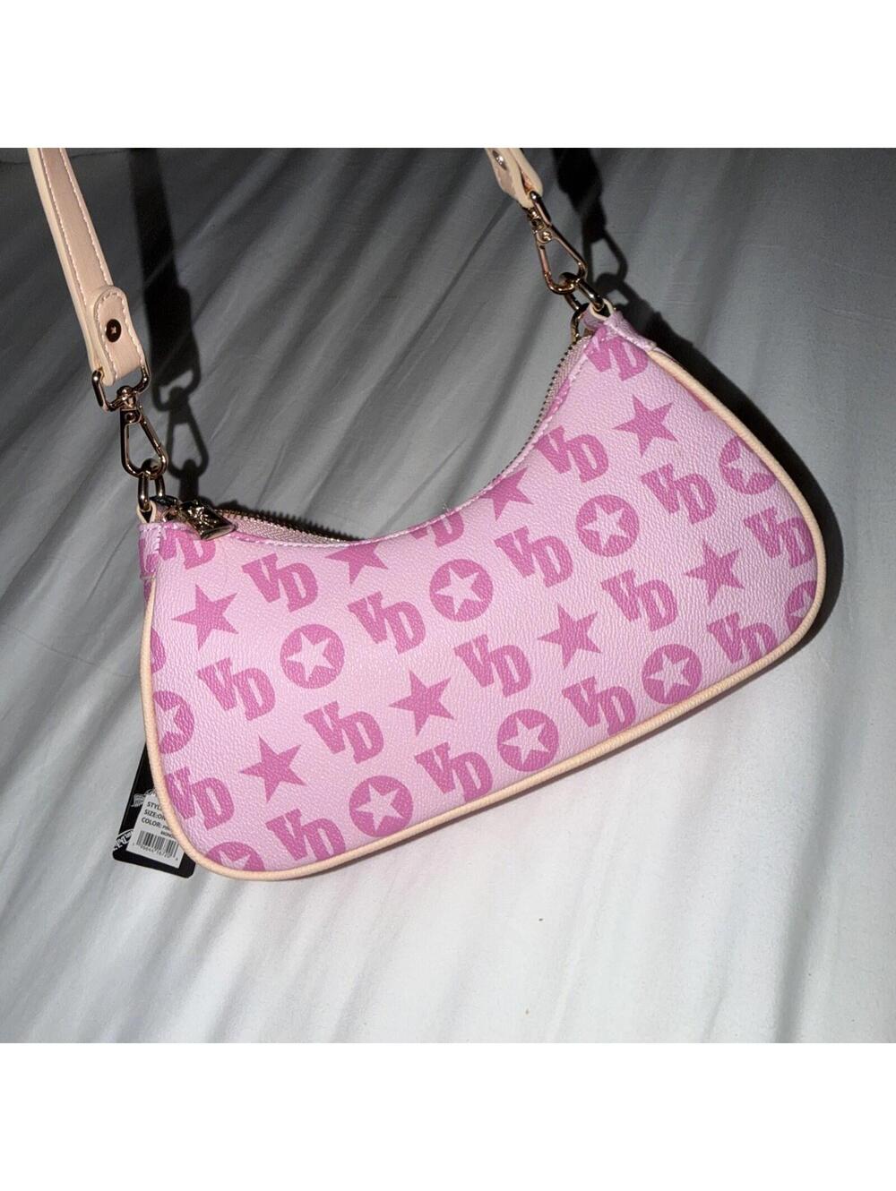 NWT Von Dutch Pink Monogram Shoulder Bag Purse New Rare Color Reg. $110 - Picture 2 of 5